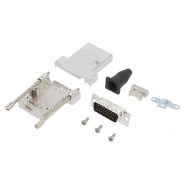 Adaptor D-Sub HD PIN: 26 tată drept lipire pe cablu - gold flash | Electronic-mag.ro | Componente Electronice