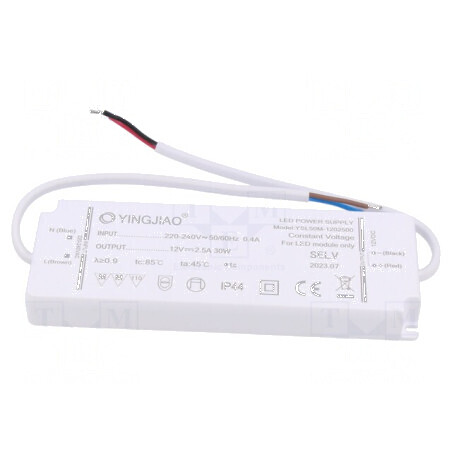 Alimentator LED 30W 12VDC 2,5A IP44 - Alimentator LED compact | Electronic-mag.ro | Componente Electronice
