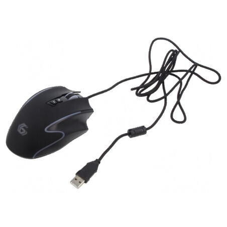 Mouse optic neagră USB A 8 butoane | Electronic-mag.ro | Componente Electronice