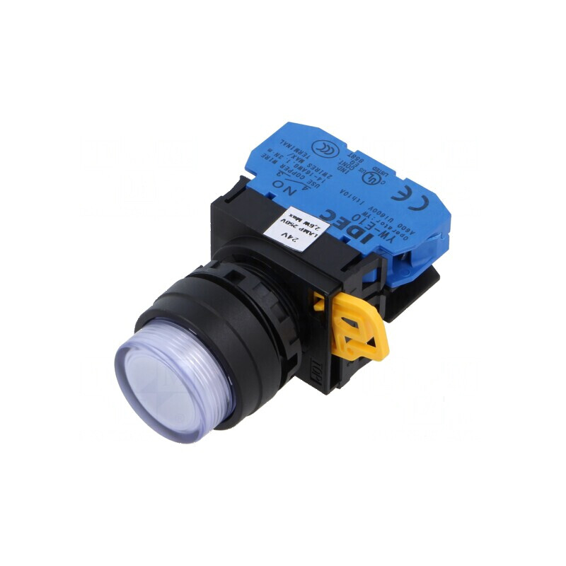 Comutator acționat prin apăsare alb 22mm | Electronic-mag.ro | Componente Electronice