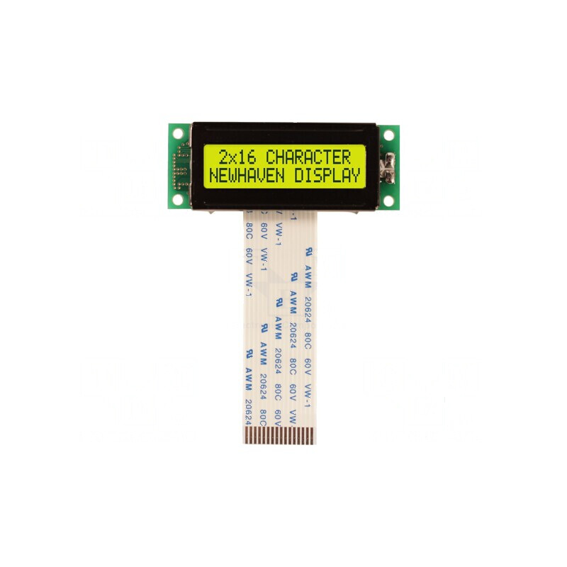 Afişaj LCD alfanumeric 16x2 galben-verde LED | Electronic-mag.ro | Componente Electronice