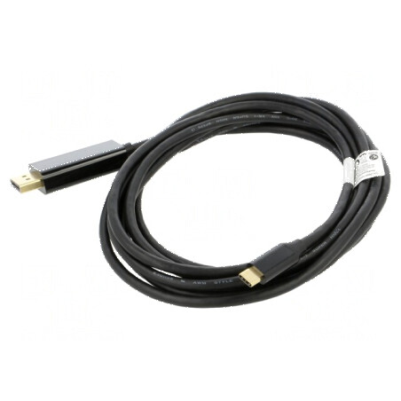 Cablu-adaptor DisplayPort 1.2, USB 3.2 aurit 3m negru Fire | Electronic-mag.ro | Componente Electronice
