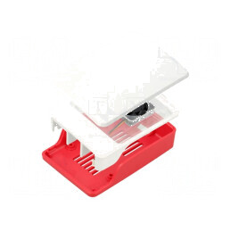 Carcasă Raspberry Pi 5, albă și roșie | Electronic-mag.ro | Componente Electronice