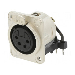 Conector XLR 4-pin unghi 90° | Electronic-mag.ro | Componente Electronice