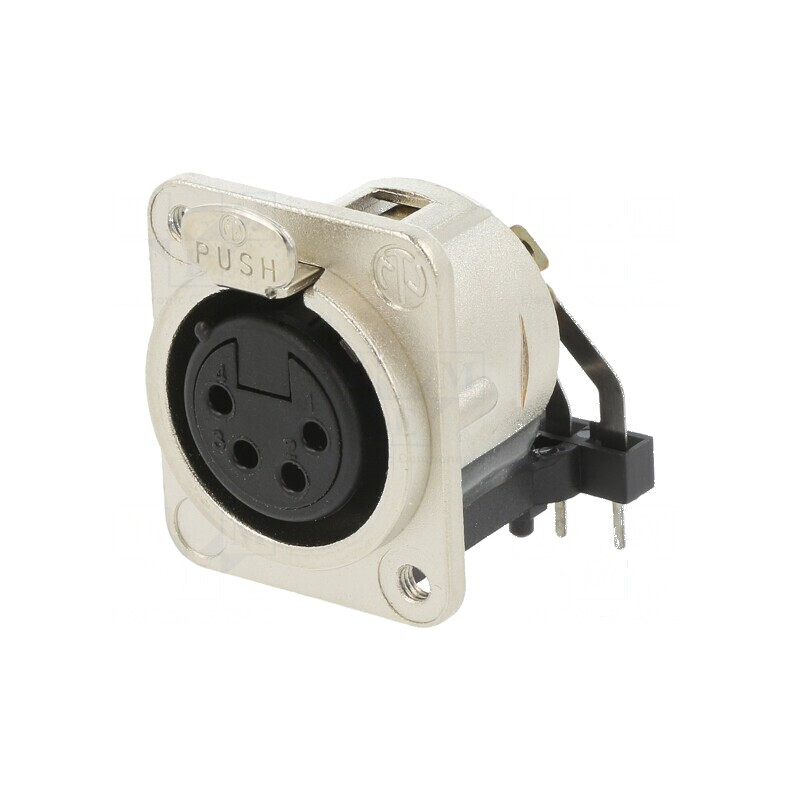 Conector XLR 4-pin unghi 90° | Electronic-mag.ro | Componente Electronice