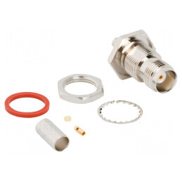 Conector TNC soclu mamă drept 50Ω PTFE aurit | Electronic-mag.ro | Componente Electronice