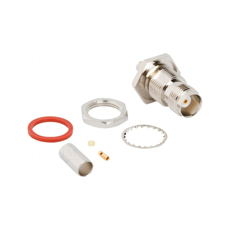 Conector TNC soclu mamă drept 50Ω PTFE aurit | Electronic-mag.ro | Componente Electronice