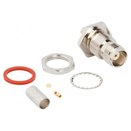 Conector TNC soclu mamă drept 50Ω PTFE aurit | Electronic-mag.ro | Componente Electronice
