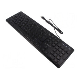 Tastatură neagră USB A cu cablu, US layout, lungime 1,45m | Electronic-mag.ro | Componente Electronice