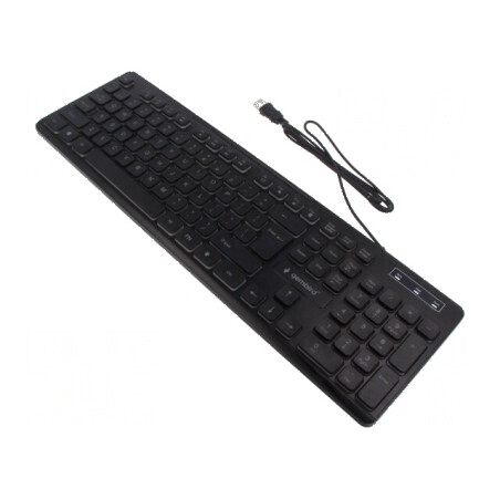 Tastatură neagră USB A cu cablu, US layout, lungime 1,45m | Electronic-mag.ro | Componente Electronice