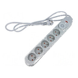 Prelungitor cu protecție la supratensiune - 5 prize 10A | Electronic-mag.ro | Componente Electronice