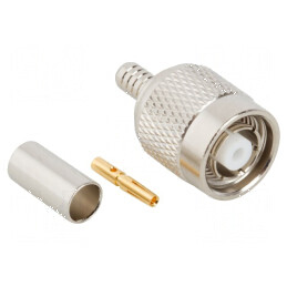 Conector RP-TNC Reverse Male Straight 50Ω - Cablu crimpat | Electronic-mag.ro | Componente Electronice