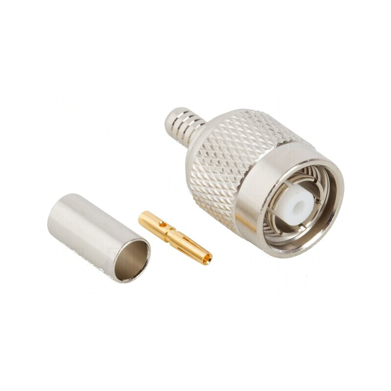Conector RP-TNC Reverse Male Straight 50Ω - Cablu crimpat | Electronic-mag.ro | Componente Electronice