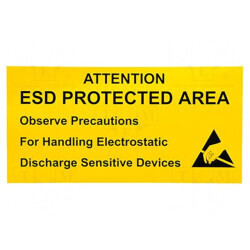 Panou de Informare ESD Galben 300x150mm | Electronic-mag.ro | Componente Electronice