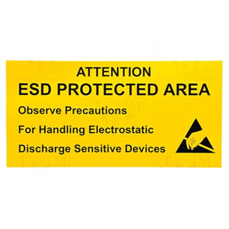 Panou de Informare ESD Galben 300x150mm | Electronic-mag.ro | Componente Electronice