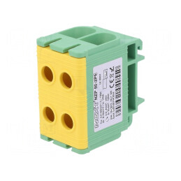 Termen de îmbinare de șine cu 1 pistă și 4 borne galben-verde | Electronic-mag.ro | Componente Electronice
