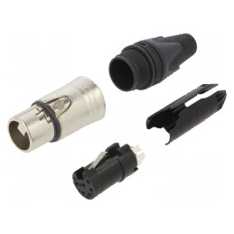 Conector XLR mufă mamă 6 PIN drept | Electronic-mag.ro | Componente Electronice