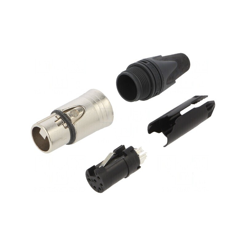 Conector XLR mufă mamă 6 PIN drept | Electronic-mag.ro | Componente Electronice