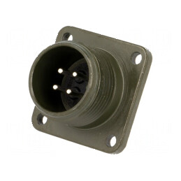 Conector circular soclu PIN 4 tată lipire argintat | Electronic-mag.ro | Componente Electronice