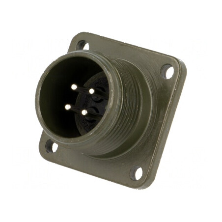 Conector circular soclu PIN 4 tată lipire argintat | Electronic-mag.ro | Componente Electronice