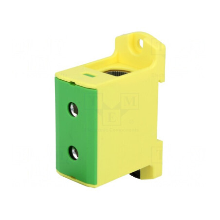 Term.îmbinare de şine 25÷150mm2, piste: 1 borne: 2 galben-verde | Electronic-mag.ro | Componente Electronice