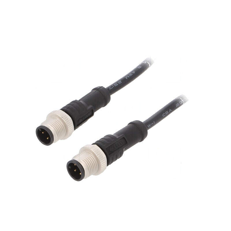 Cablu pentru senzori PIN 4 M12 M12 1m | Electronic-mag.ro | Componente Electronice