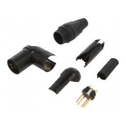 Conector XLR tată 4 pini unghi 90° | Electronic-mag.ro | Componente Electronice
