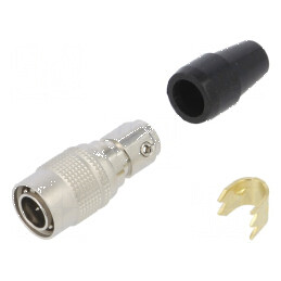 Conector circular HR10 push-pull mufă argintată | Electronic-mag.ro | Componente Electronice