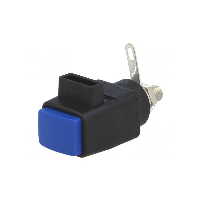 Clemă de laborator albastră 60VDC 16A - nichelată | Electronic-mag.ro | Componente Electronice