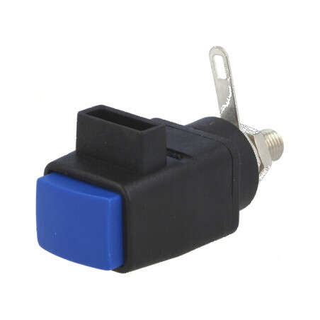 Clemă de laborator albastră 60VDC 16A - nichelată | Electronic-mag.ro | Componente Electronice