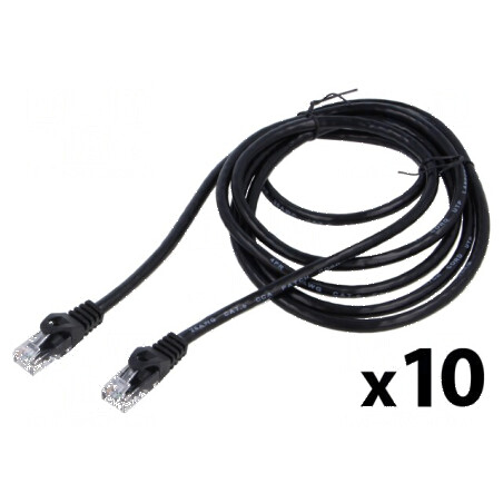 Patch cord UTP negru 3m 26AWG | Electronic-mag.ro | Componente Electronice