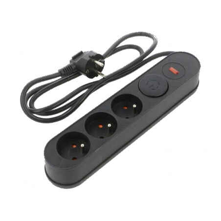 Prelungitor cu prize: protecție la supratensiune, 3 prize 10A | Electronic-mag.ro | Componente Electronice