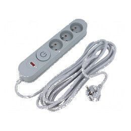 Prelungitor cu 3 prize și protecție la supratensiune | Electronic-mag.ro | Componente Electronice