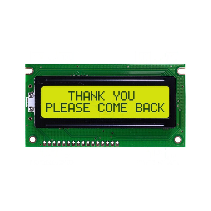 Afişaj LCD 16x2 galben-verde LED | Electronic-mag.ro | Componente Electronice