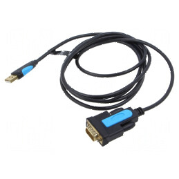 Adaptor USB-RS232 D-Sub 9pin, USB A 2m negru | Electronic-mag.ro | Componente Electronice