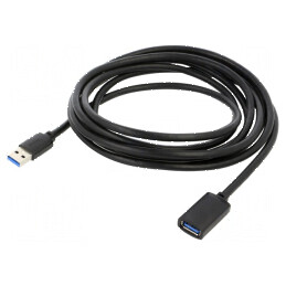 Cablu USB 3.0 USB A soclu,USB A mufă 3m negru: Cablu USB 3.0 lungime 3m | Electronic-mag.ro | Componente Electronice