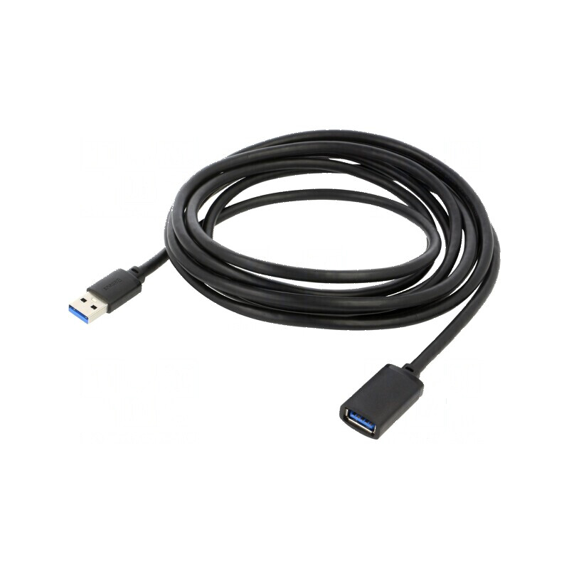 Cablu USB 3.0 USB A soclu,USB A mufă 3m negru: Cablu USB 3.0 lungime 3m | Electronic-mag.ro | Componente Electronice
