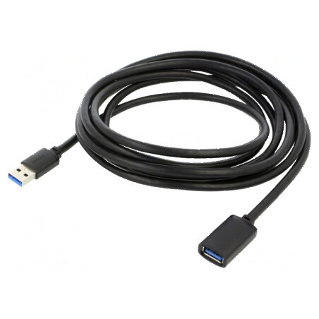 Cablu USB 3.0 USB A soclu,USB A mufă 3m negru: Cablu USB 3.0 lungime 3m | Electronic-mag.ro | Componente Electronice