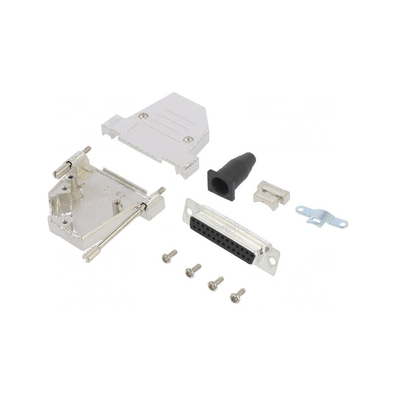 Adaptor D-Sub PIN: 25 mamă în unghi 45° - gold flash | Electronic-mag.ro | Componente Electronice