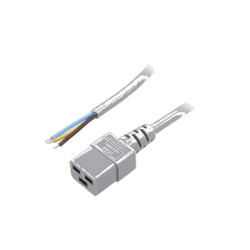 Cablu de alimentare 3x1,5mm2 IEC C19 mamă 5m gri | Electronic-mag.ro | Componente Electronice