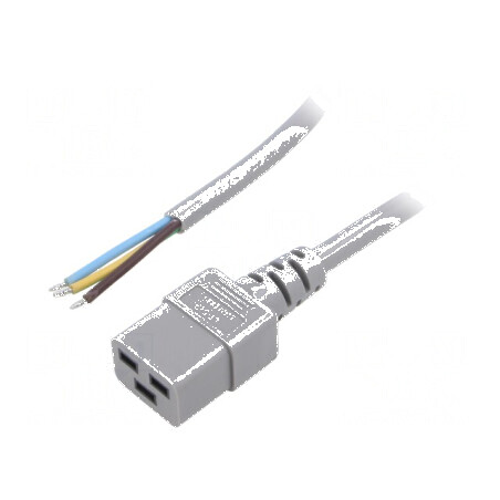 Cablu de alimentare 3x1,5mm2 IEC C19 mamă 5m gri | Electronic-mag.ro | Componente Electronice