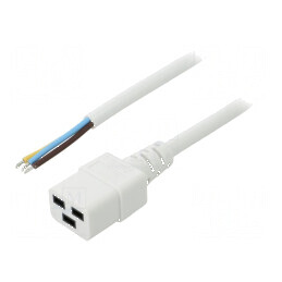 Cablu de alimentare IEC C19 3x1,5mm2, PVC, 5m, alb | Electronic-mag.ro | Componente Electronice