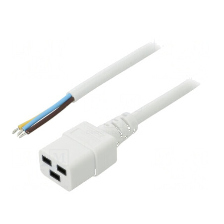 Cablu de alimentare IEC C19 3x1,5mm2, PVC, 5m, alb | Electronic-mag.ro | Componente Electronice