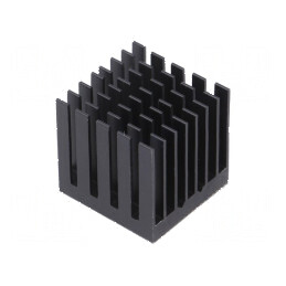 Radiator extrudat cu aripioare negru 25x25 mm | Electronic-mag.ro | Componente Electronice
