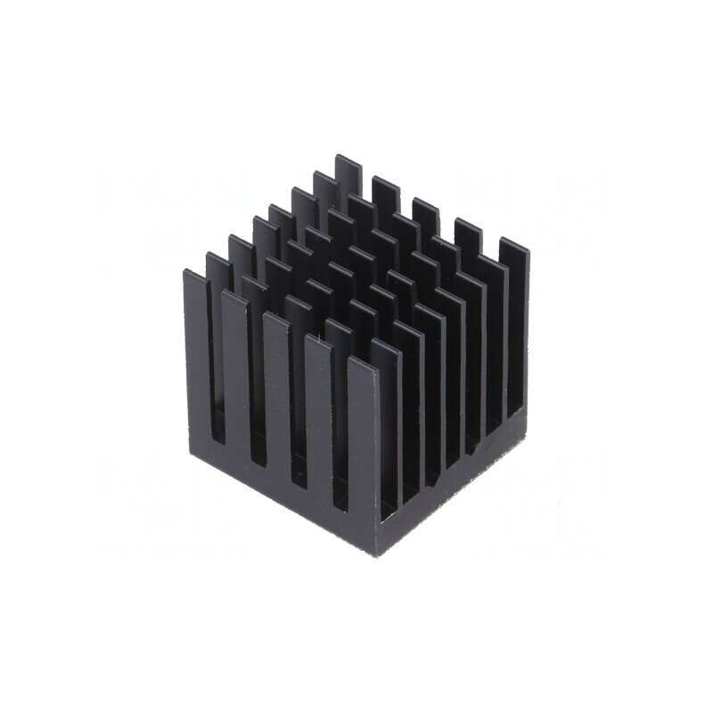 Radiator extrudat cu aripioare negru 25x25 mm | Electronic-mag.ro | Componente Electronice