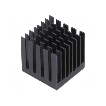 Radiator extrudat cu aripioare negru 25x25 mm | Electronic-mag.ro | Componente Electronice