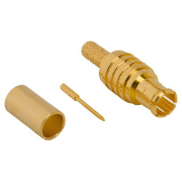 Conector MCX mufă tată drept crimpat 75Ω PTFE aurit | Electronic-mag.ro | Componente Electronice
