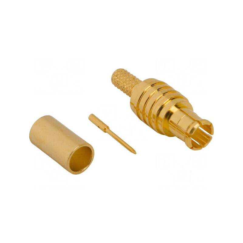 Conector MCX mufă tată drept crimpat 75Ω PTFE aurit | Electronic-mag.ro | Componente Electronice