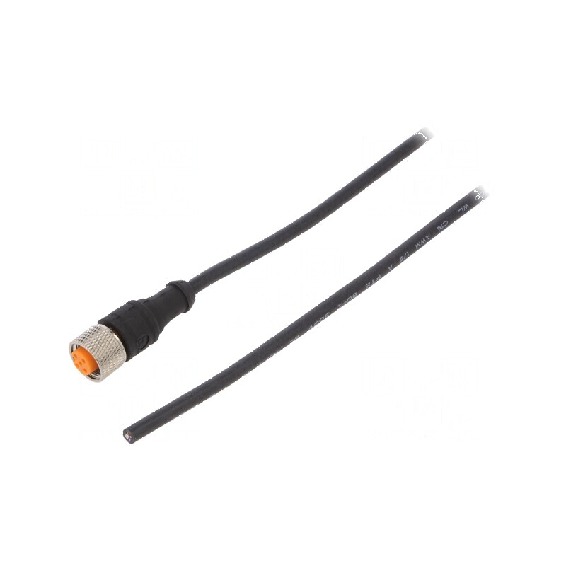 Cablu de conectare M12 PIN: 4 drept 2m 250VAC 4A | Electronic-mag.ro | Componente Electronice