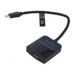 Adaptor HDMI USB C negru 0,15m | Electronic-mag.ro | Componente Electronice